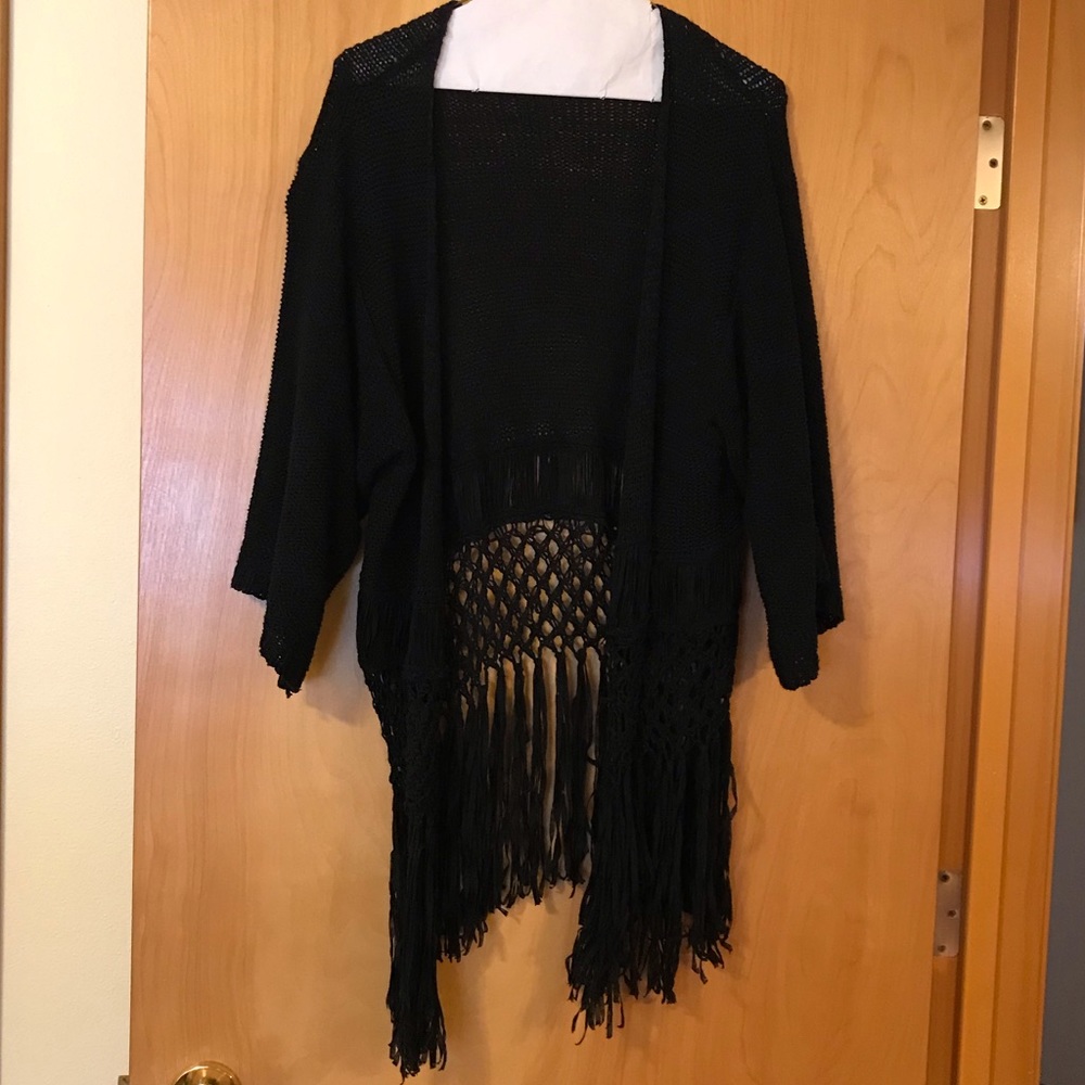 Black fringe sweater